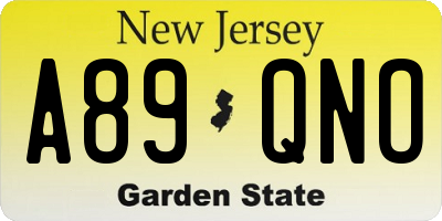 NJ license plate A89QNO