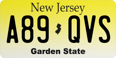 NJ license plate A89QVS