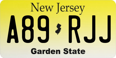 NJ license plate A89RJJ