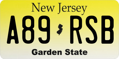 NJ license plate A89RSB
