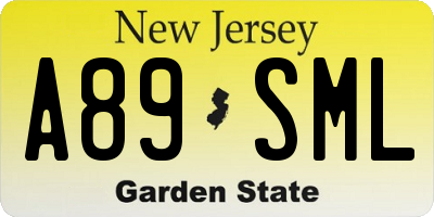 NJ license plate A89SML