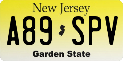 NJ license plate A89SPV