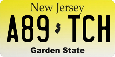 NJ license plate A89TCH