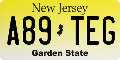 NJ license plate A89TEG