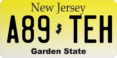 NJ license plate A89TEH