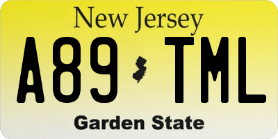 NJ license plate A89TML