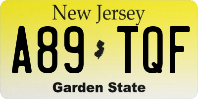 NJ license plate A89TQF
