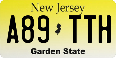 NJ license plate A89TTH
