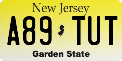 NJ license plate A89TUT