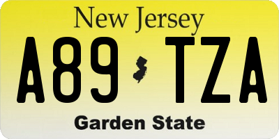 NJ license plate A89TZA