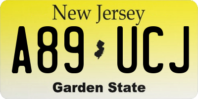 NJ license plate A89UCJ