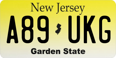 NJ license plate A89UKG