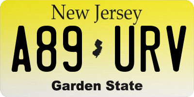 NJ license plate A89URV