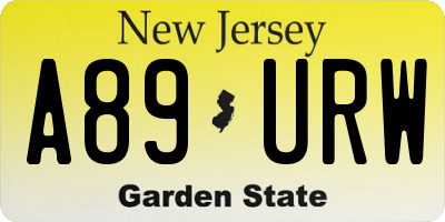NJ license plate A89URW
