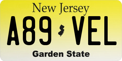 NJ license plate A89VEL