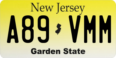 NJ license plate A89VMM