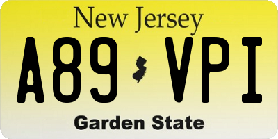NJ license plate A89VPI