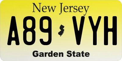 NJ license plate A89VYH