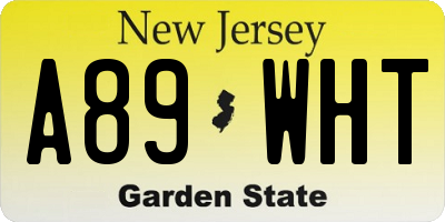 NJ license plate A89WHT