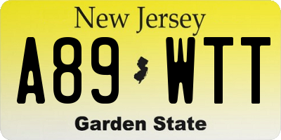 NJ license plate A89WTT