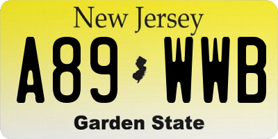 NJ license plate A89WWB