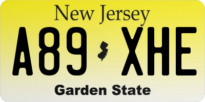 NJ license plate A89XHE