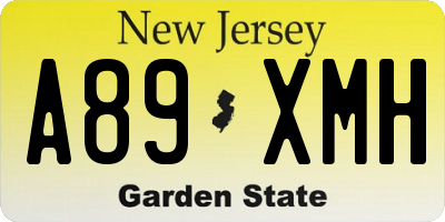 NJ license plate A89XMH