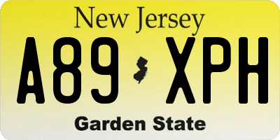 NJ license plate A89XPH