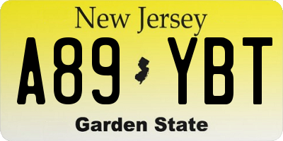 NJ license plate A89YBT