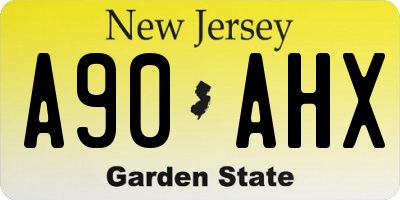 NJ license plate A90AHX