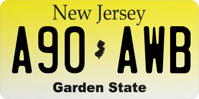 NJ license plate A90AWB