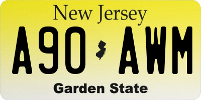 NJ license plate A90AWM