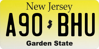 NJ license plate A90BHU