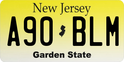 NJ license plate A90BLM