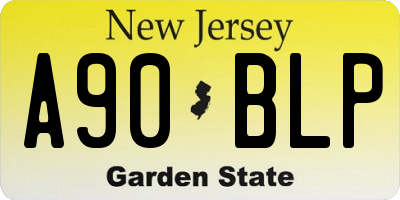 NJ license plate A90BLP