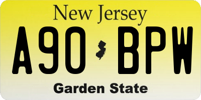 NJ license plate A90BPW