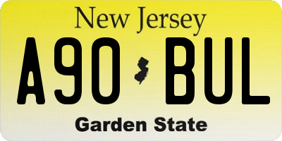 NJ license plate A90BUL