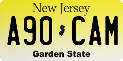 NJ license plate A90CAM