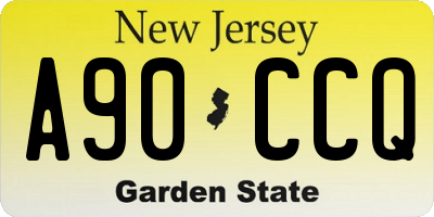 NJ license plate A90CCQ