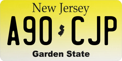 NJ license plate A90CJP
