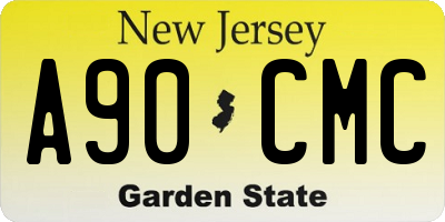 NJ license plate A90CMC