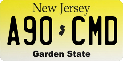 NJ license plate A90CMD