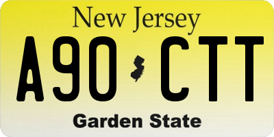 NJ license plate A90CTT