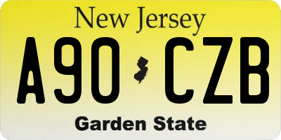 NJ license plate A90CZB