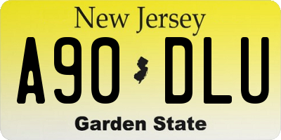 NJ license plate A90DLU