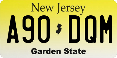 NJ license plate A90DQM