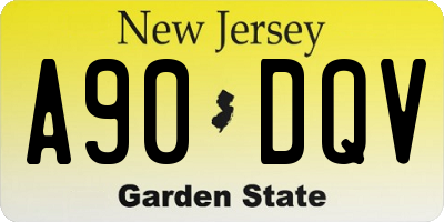NJ license plate A90DQV