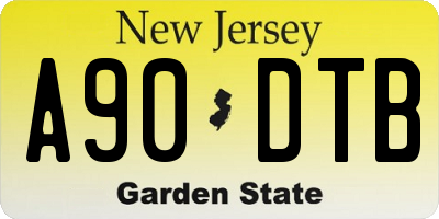 NJ license plate A90DTB