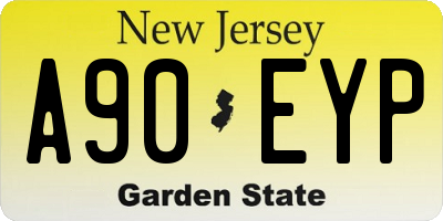 NJ license plate A90EYP