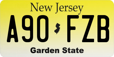 NJ license plate A90FZB